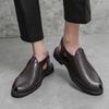 Sandals for Men Brown Black Pu Buckle Strap Classics Casual Handmade Fashion Men Dress Shoes  British Summer Breathable