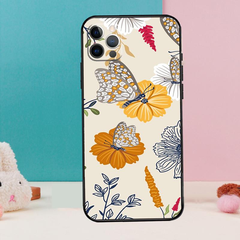 Чехол для телефона с узором из апельсиновых цветов для iPhone 17 Air 16 15 14 12 11 13 Pro Max 12 13 mini 15 16 Plus 16e Cover Coque