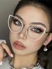 Luxury Metal Women Cat Eye Optical Glasses Frame For Women Clear Fashion Transparent Fashion Computer Hollow Eyeglasses