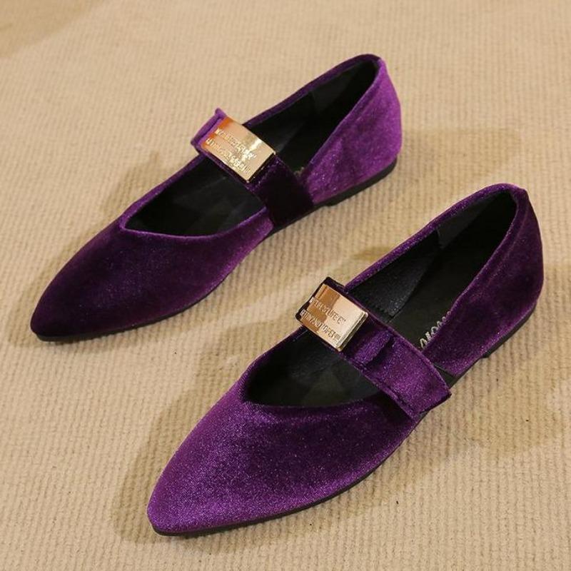 Новые Роскошные Туфли Мэри Джейн с Острым Носком Новые Удобные Элегантные Лоферы Плоские Одинарные Туфли Женские Zapatos De Mujer