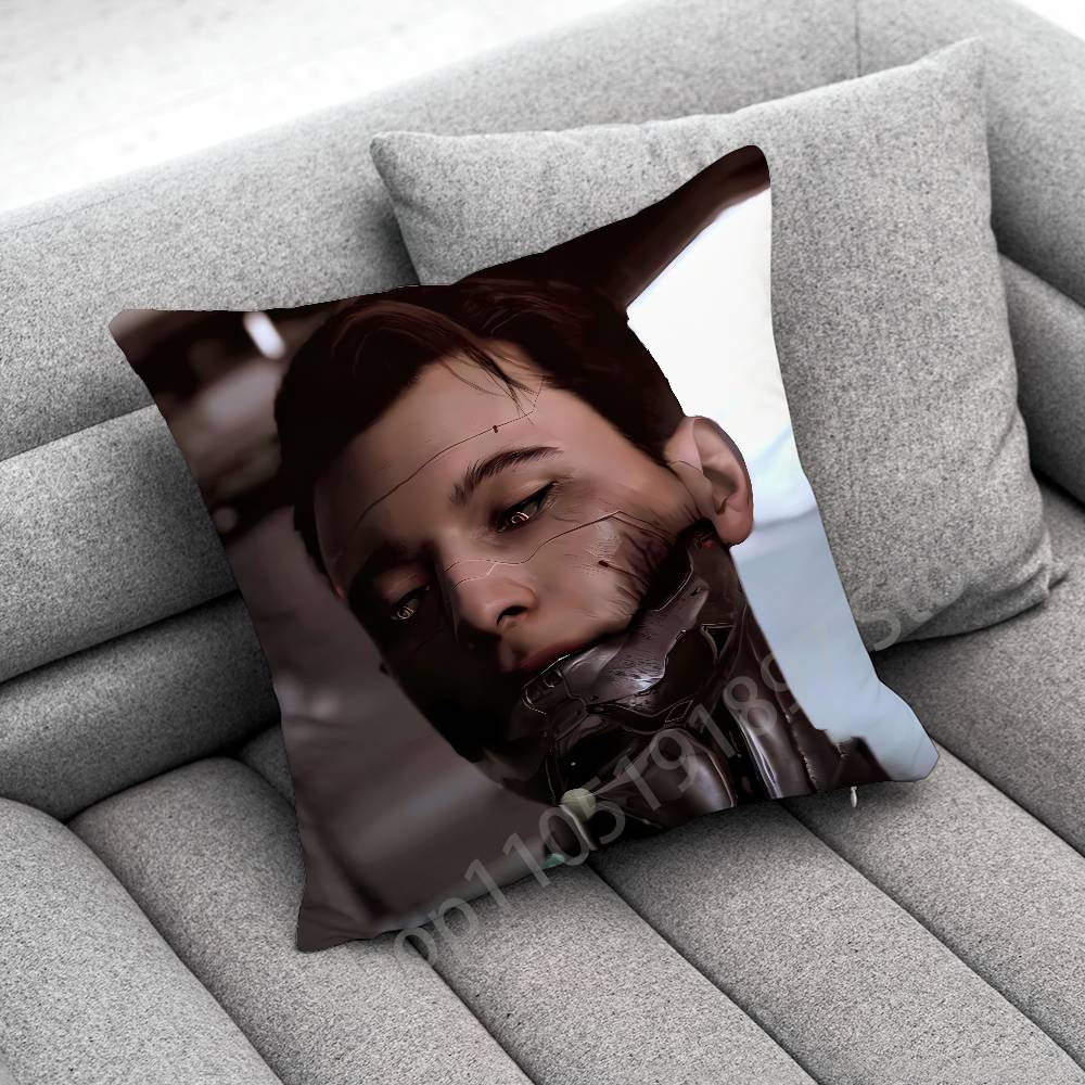 Throw Pillow Case For 30Cm 40Cm 45*45Cm 50Cm 55Cm Square Sofa Pillowcase D-Detroit B-Become Human Connor Dbh Hank Anderson