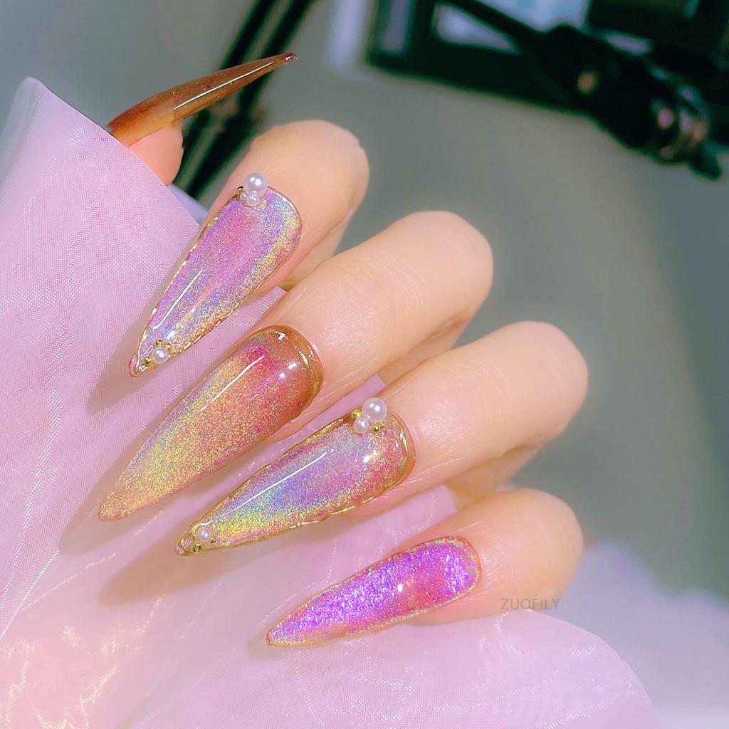 8ml Rainbow Cat Eye Gel Polish Laser Glitter Universal Nail Polish UV LED Gel Manicure Decor