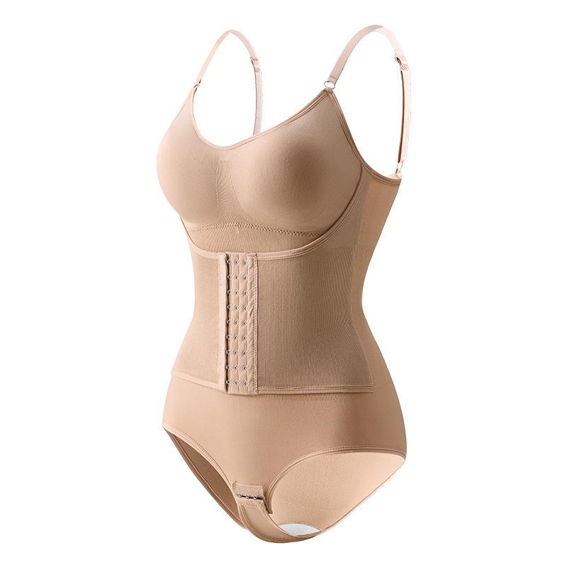 Боди с бретелями для коррекции фигуры с подкладками для груди - Поддержка груди, Контроль живота, Подтяжка бедер, Двубортное, Треугольная ластовица с открытым промежностью.