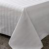 Hotel-Grade White Cotton Fitted Sheet with Three-Centimeter Stripe
