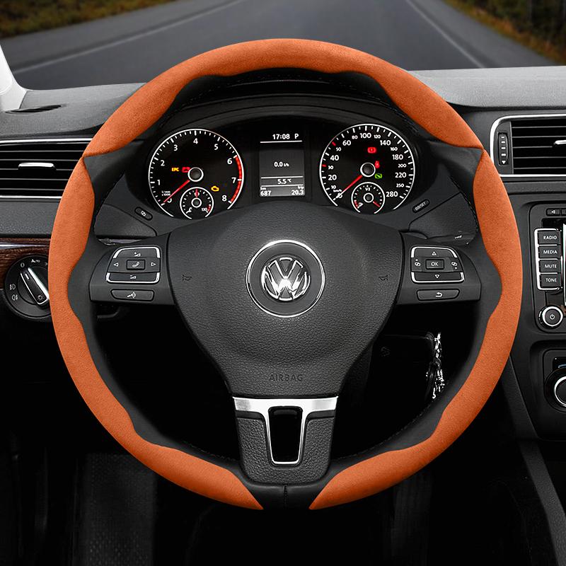 Подходит для Volkswagen Нескользящая Пряжка Сегментированная Замшевая Накладка на Руль Подходит для Polo Golf 5 6 7 Gol Cc Passat B6 B8 Jetta Scirocco T4