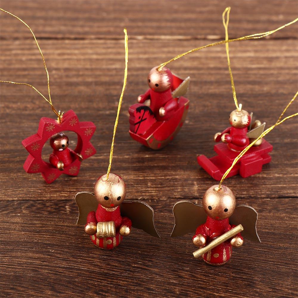 12шт деревянные подвесные подвески для рождественской елки многоразовый кулон Санта-Клауса Рождество