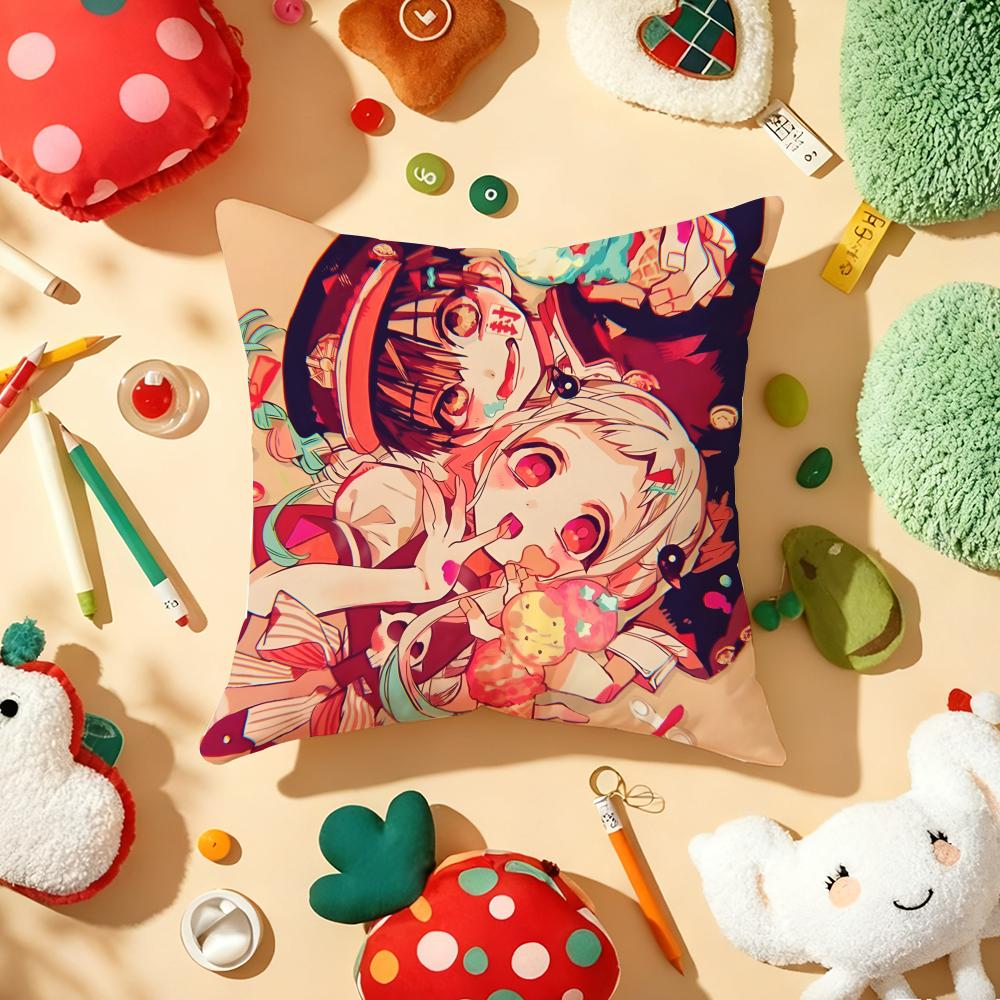 Anime Jibaku Shounen Hanako Kun Cushion Cover Plush Fabric Soft DoubleSided Printed Sofa Warm Winter Home Gift Pillow Cover