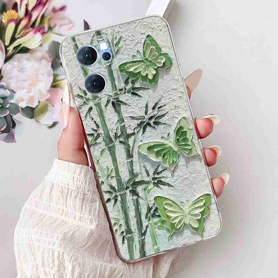 Чехол для Oppo Reno7 5G Милый Кот Цветок Расписная Крышка Мягкие Fundas Чехол для Телефона Для Oppo Find X5 FindX5 Lite Reno 7 5G Задняя Крышка