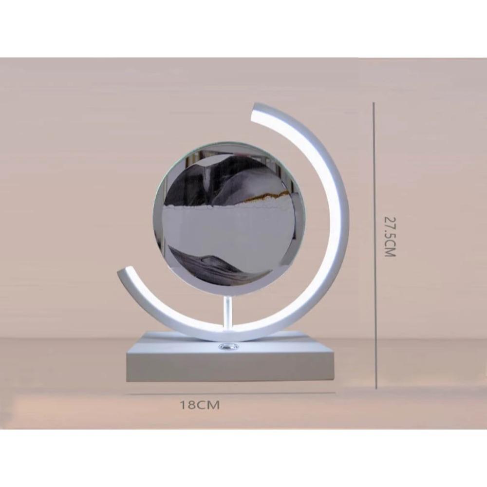 LED Moving Sand Art Table Lamp 3D Sandscape Hourglass Night Light 3 Color Brightness Remote Button Glass Acrylic Quicksand Decor Gift