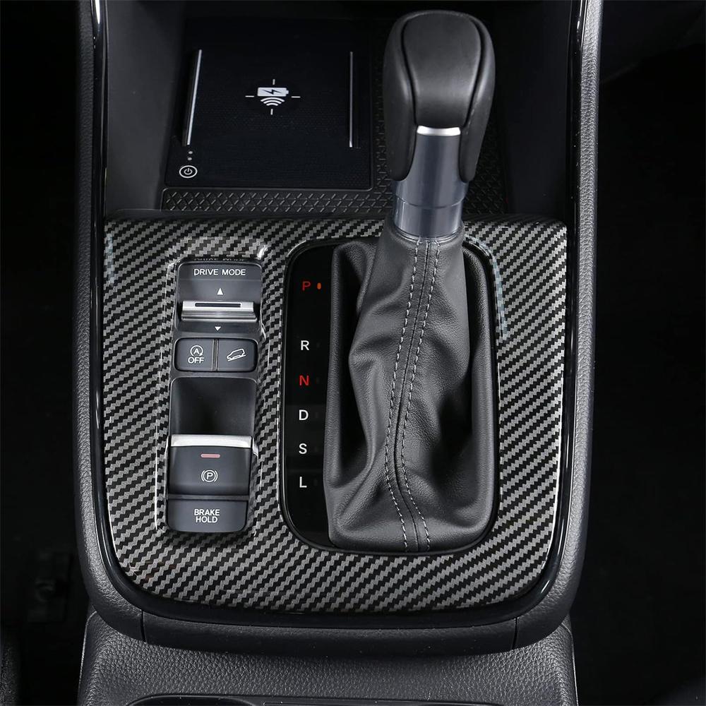 Carbon Fiber Look Console Gear Shift Panel Cover Trim For Honda CRV CR-V 2023-2024