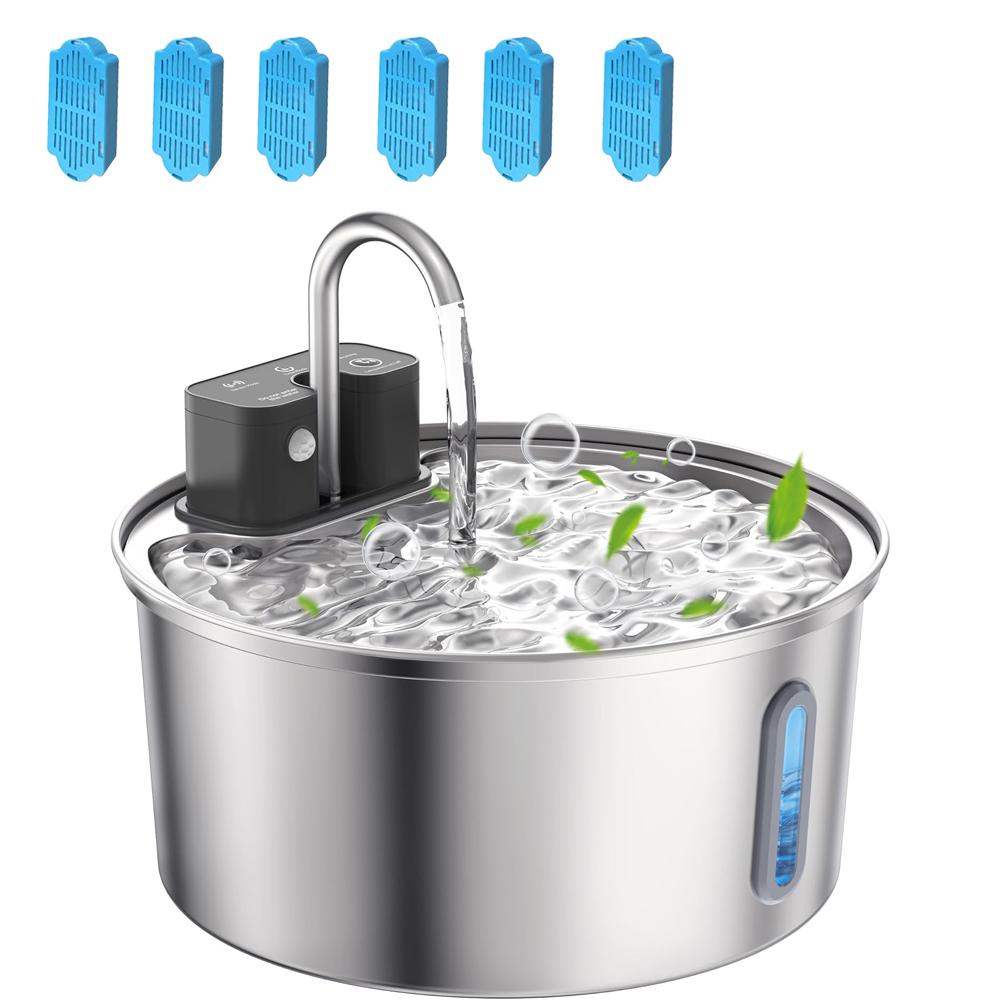 3 л Беспроводная перезаряжаемая сенсорная поилка из нержавеющей стали для домашних животных кошек Автоматическая питьевая поилка для кошек Собак Диспенсер Чаша