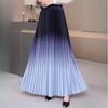 Женская повседневная юбка в стиле пэчворк, элегантная юбка длиной до пола, длинная плиссированная юбка, женская удлиненная юбка макси с градиентным цветом