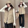 Women's Winter Hooded Down Cotton Vest Sleeveless Cotton Jacket Vest Warm Loose Casual Cotton Vest Batch