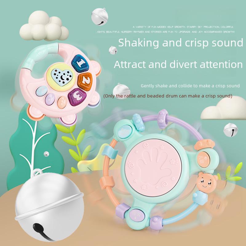 Educational Musical Baby Hand Drum Rattle for Ages 6 Months To 2 Years