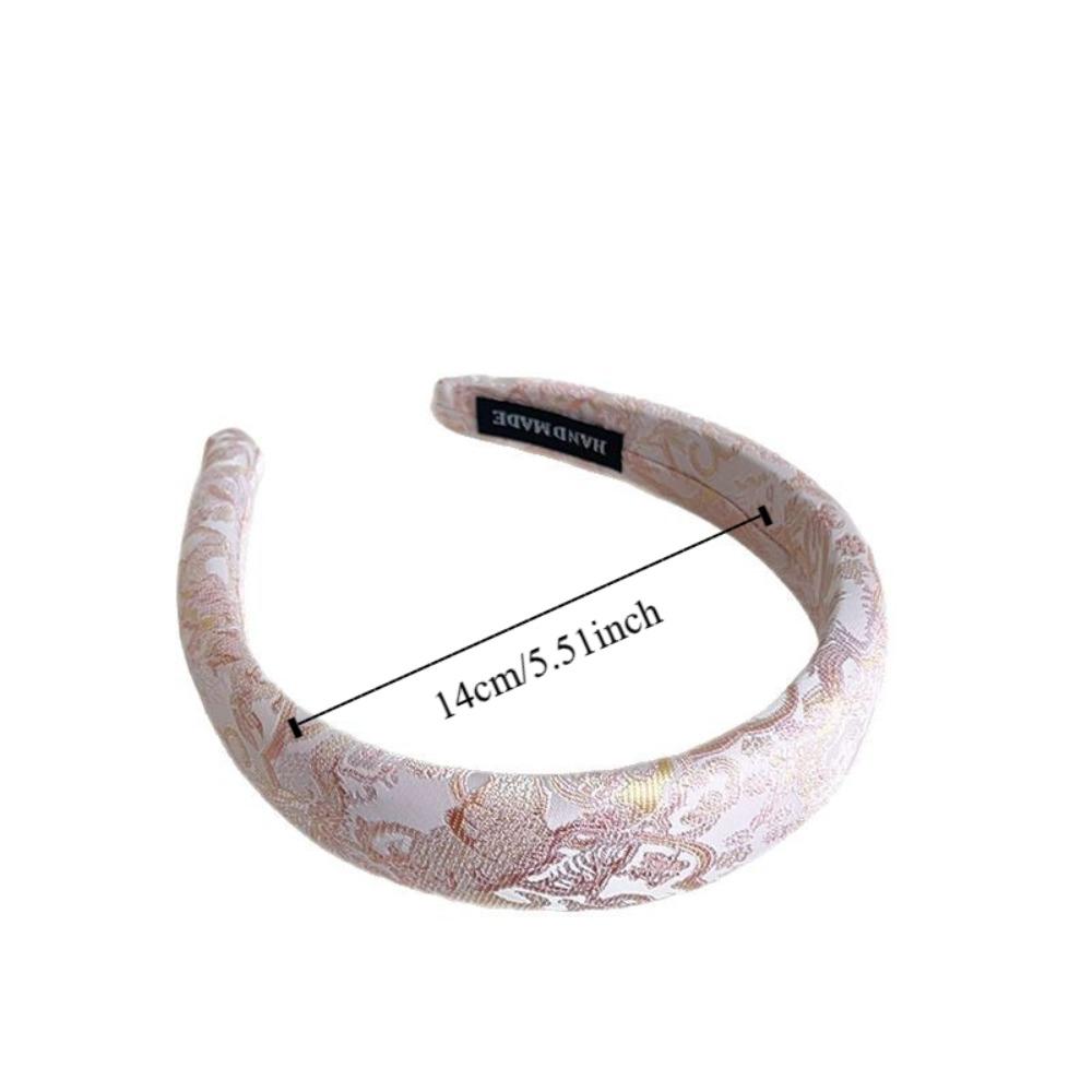 Temperament Sweet Chinese Embroidery Headband Retro Sponge Satin Jacquard Hair Hoop Elegant All-match Exquisite Headband Women