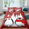 Penguin Duvet Cover Set Full Cute Animals Bedding Set Snow Decor Comforter Cover Set Cute Penguin Animal Quilt Cover Queen Size