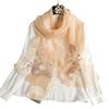 New 2025 Silk Scarf for Women Embroidery Shawl Wraps Female Wool Floral Bufanda Beach Stoles Hijab Head Scarves Hijab Echarpe