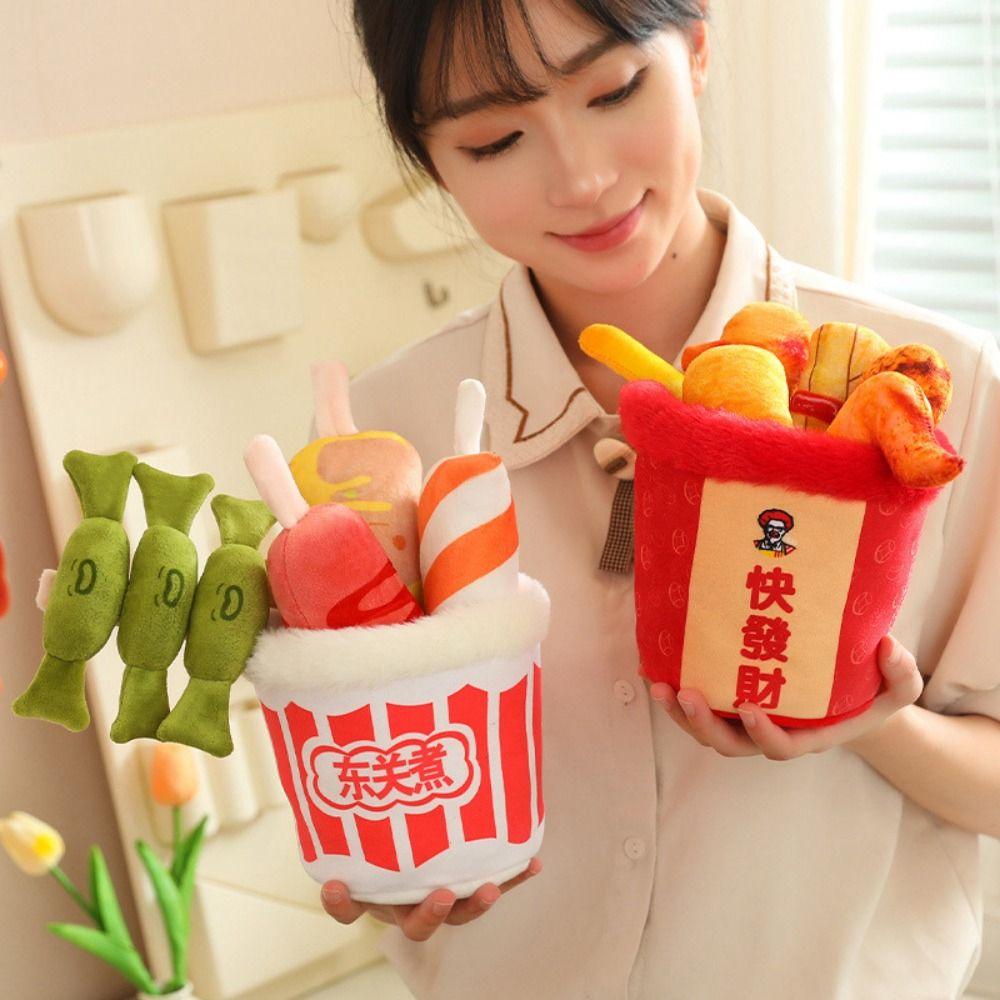 Meatballs Stuffed Plush Plants Pretend Cooking Hot Pot Skewers Stuffed Toys Birthday Gifts