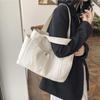 Yogodlns Minimalist Female Student Large Capacity Commuting Tote Bag Canvas Shoulder Bag For Women Portable Handbags