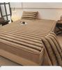 Class A Extra Thick Rabbit Fur Plush Fitted Sheet Set: Milk Velvet Bedspread, Winter Foldable Coral Fleece Mattress Cover
