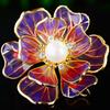 Women Flower Pearl Enamel Brooch Pin Crystal Rhinestone Brooches Jewelry Wedding
