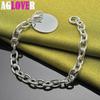 925 Sterling Silver Circle Tag Bracelet Jewelry