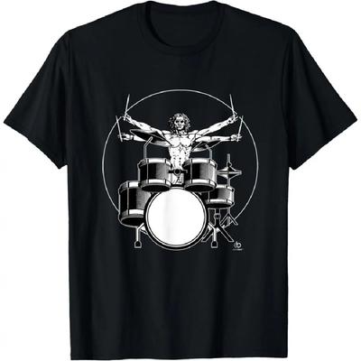 Футболка Da Vinci Drums Витрувианский человек Барабанщик Рок Подарок