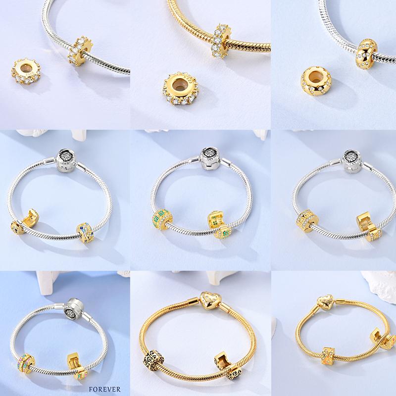 Original Golden Series 925 Silver Luggage Travel Sun Leopard Charms Zirconium DIY Bead Fit Bracelet Jewelry Women Gifts