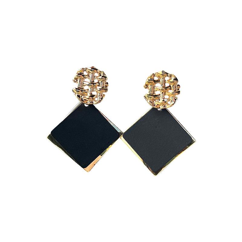 Серьги Square Niche, женские дизайнерские серьги Sense Retro, черные геометрические модные серьги, легкие роскошные серьги