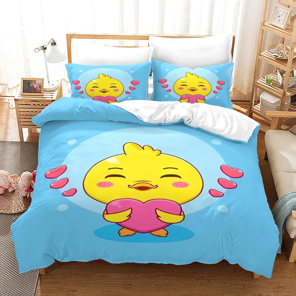 Комплект постельного белья Yellow duck Single Twin Full Queen King Size Комплект постельного белья Little duck Aldult Kid Bedroom Duvetcover Sets 3D Print 020