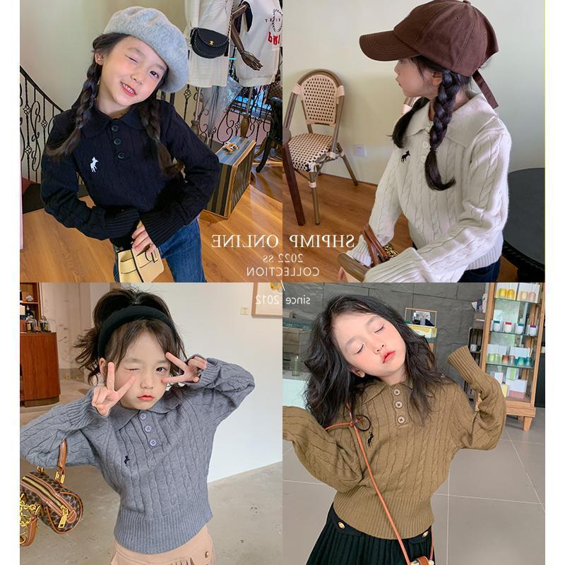 Детский свитер-пуловер в корейском стиле на осень/зиму – Вязаная мода для мальчиков и девочек