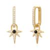 ANIA HAIE Gold Black Onyx Star Drop 925 Silver Ring Earrings E061-12G