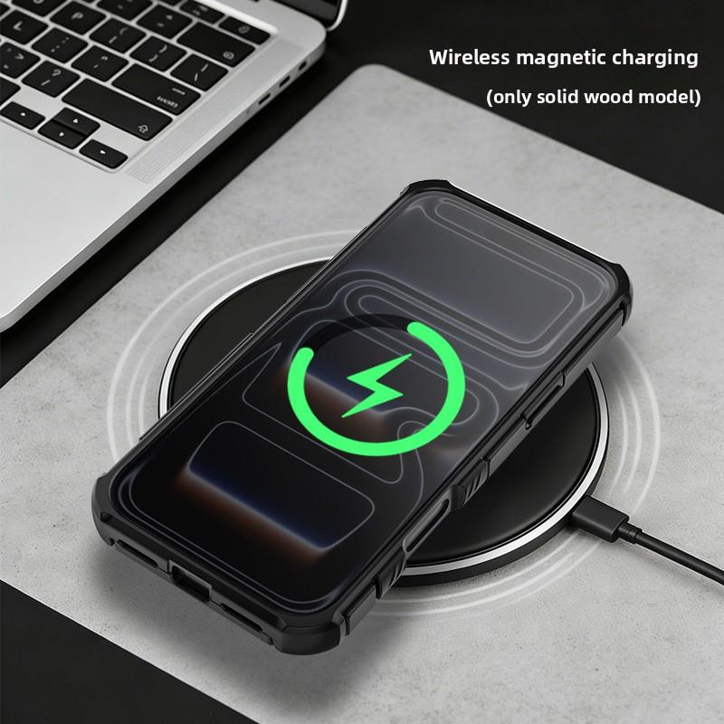Applicable To IPhone17Promax Mobile Phone Case, Carbon Fiber Magnetic Suction All-inclusive Anti-drop 17Pro IPhone Case.