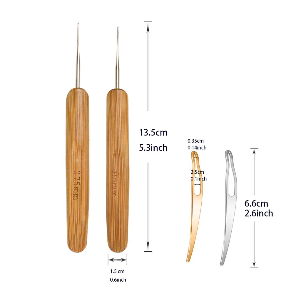 9 шт. Набор крючков с защелкой и гнутыми крючками для вязания крючком, инструмент для дредов, крючки для вязания крючком, инструмент для наращивания волос, инструмент для плетения кос