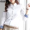 Women's Fashion Casual Spring Autumn Solid Color Print Long Sleeve POLO Neck Blouses & Shirts
