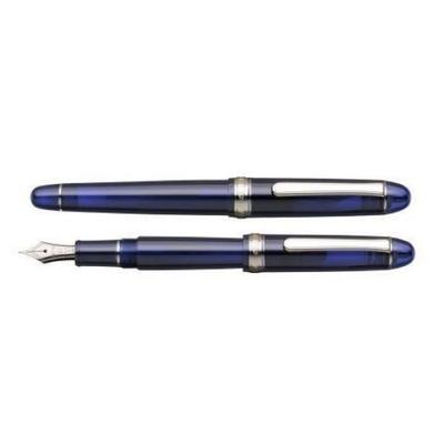 Платиновая перьевая ручка #3776 Century RHODIUM Chartres Blue B PNB-18000CR#51-4