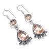Morganite Gemstone 925 Sterling Silver Earring 2.17"