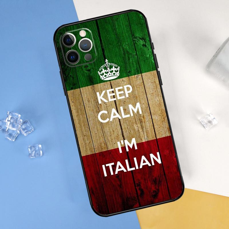Italian Italy Flag Phone Case For iPhone 16 Pro 15 Pro 11 13 14 Pro Max 12 Mini XR 16 15 Plus 16e Cover Shell