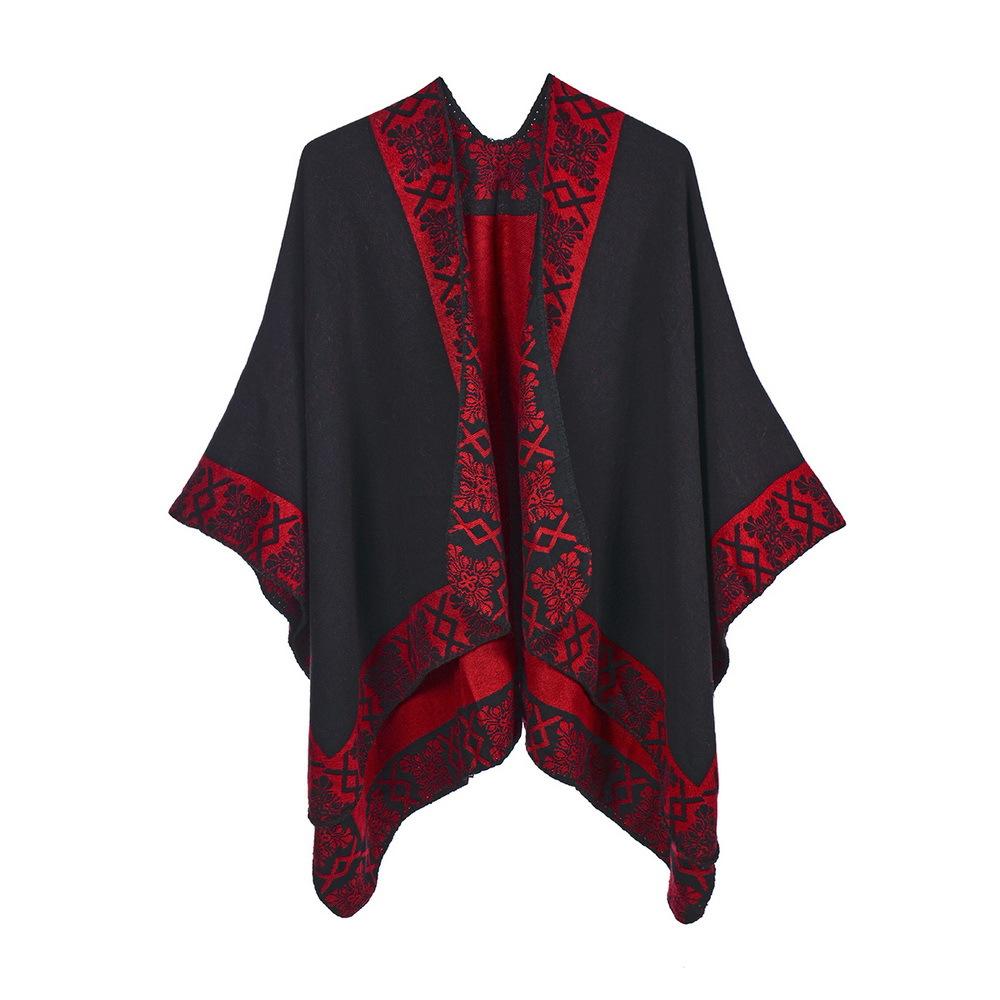 Ponchos Coat Cashmere Scarves Women Winter Warm Shawls And Wraps Pashmina Thick Capes Blanket Femme Scarf