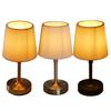 Cordless LED Metal Table Lamp USB Rechargeable Touch Control Portable Fabric Shade Desk Lamp Night Light for Bedroom Bar Balcony