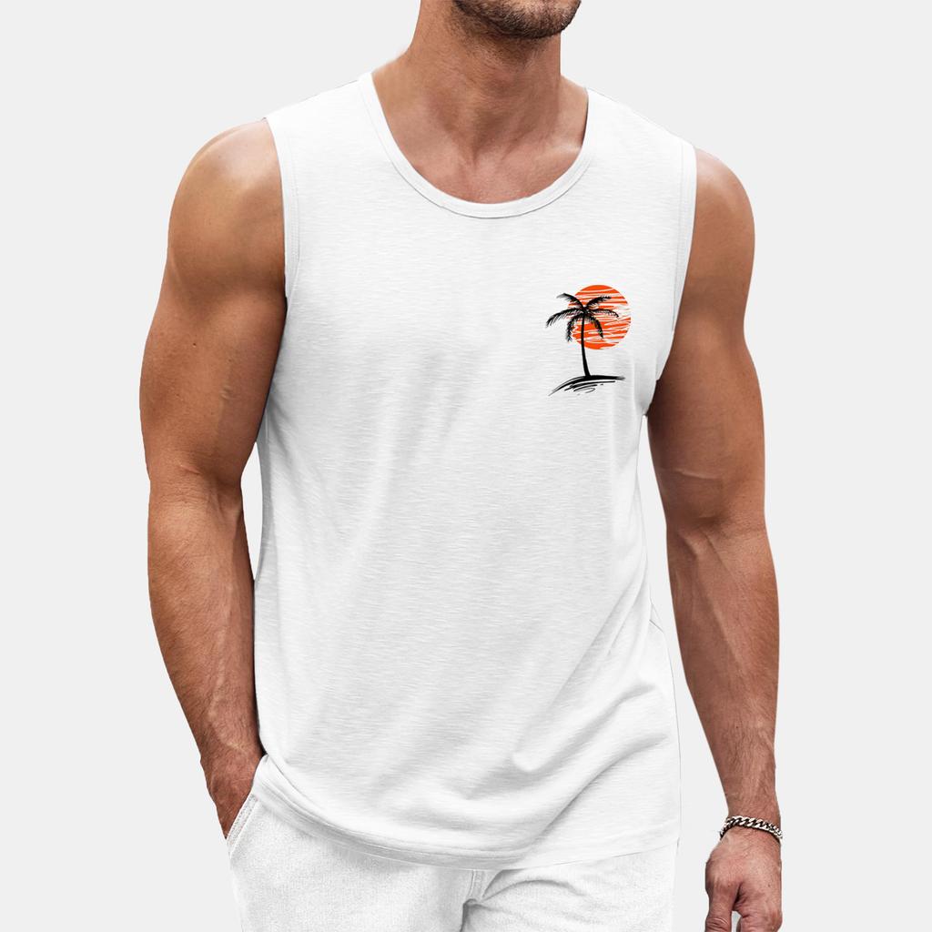 Мужская летняя пляжная майка для серфинга, большой размер, повседневный дышащий топ без рукавов, свободная майка с принтом, мужская рубашка