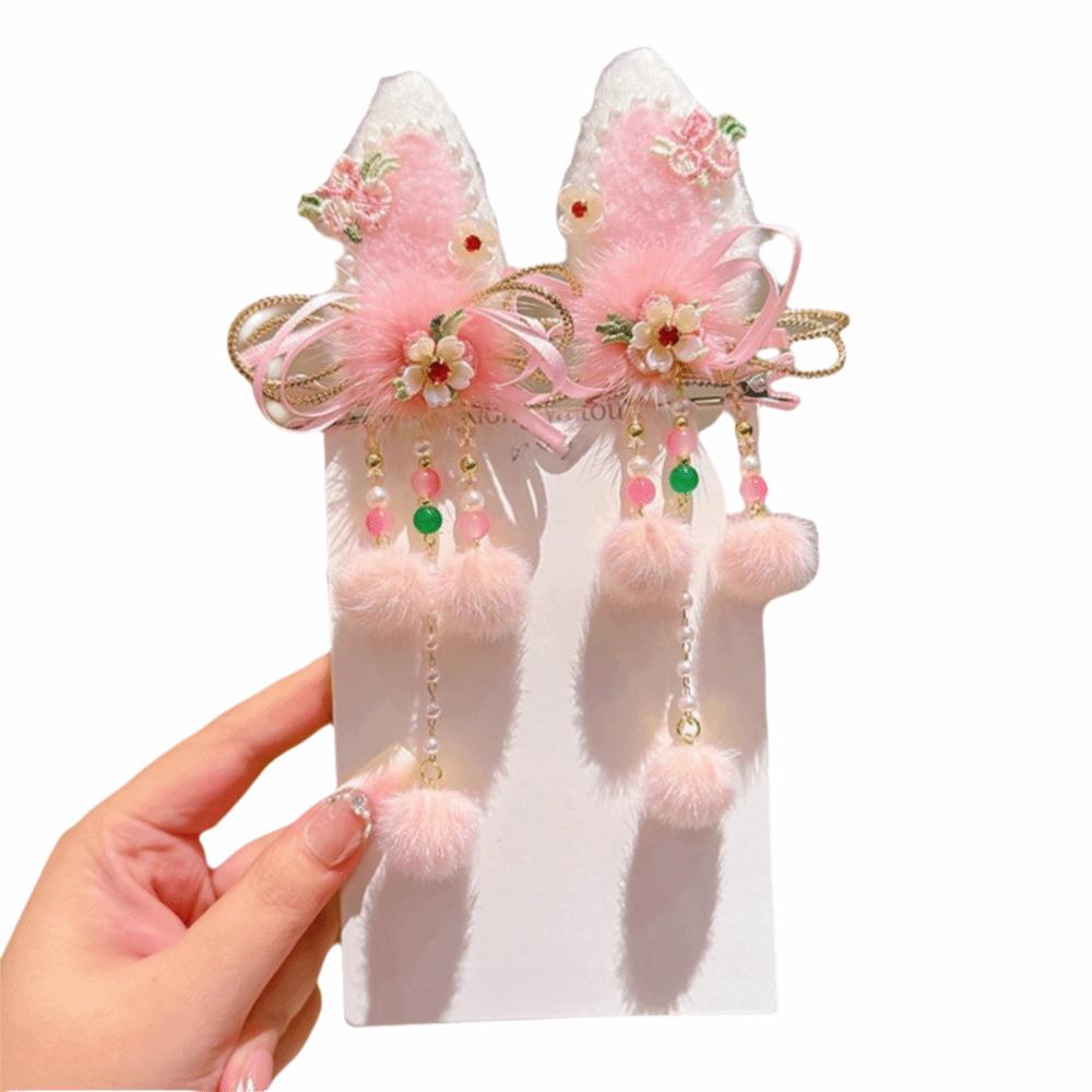 Cute Tassel Hairpin Bow New Year Hair Accessory Hanfu Traditional Chinese Hair Clip Cosplay Events