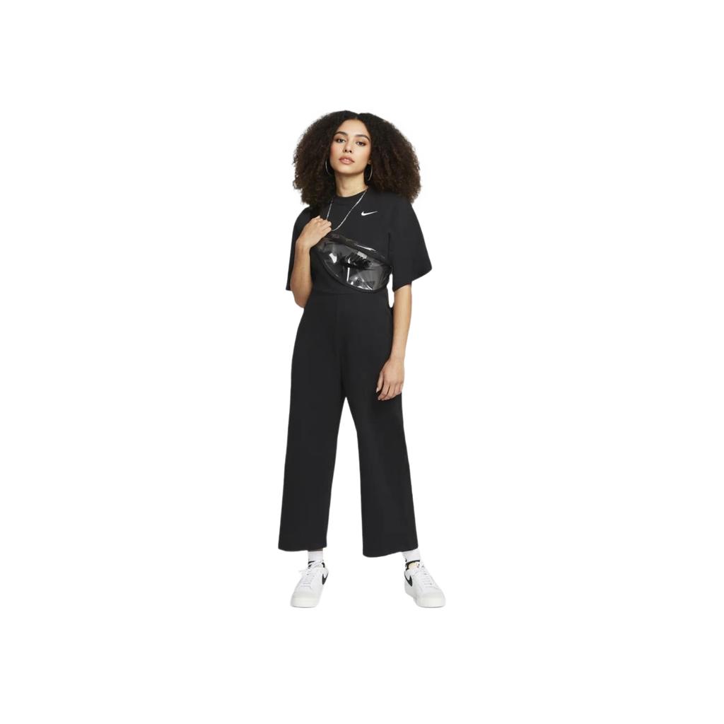 Nike Однотонный женский боди с коротким рукавом и принтом логотипа, черный DM6733-010