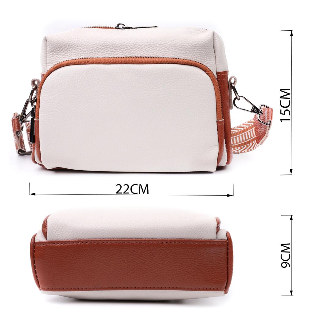 Comfortable Bag for Women for Every Day Made of Genuine Leather Vintage 22589 White