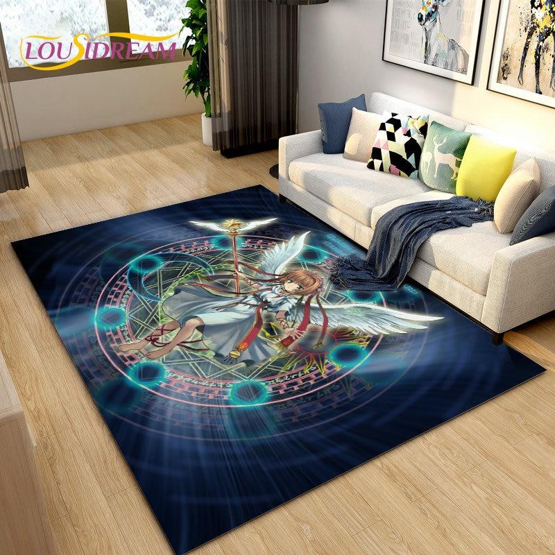 Милый мультяшный коврик Cardcaptor Sakura, коврик для гостиной, спальни, диван, коврик для украшения, детский нескользящий напольный коврик
