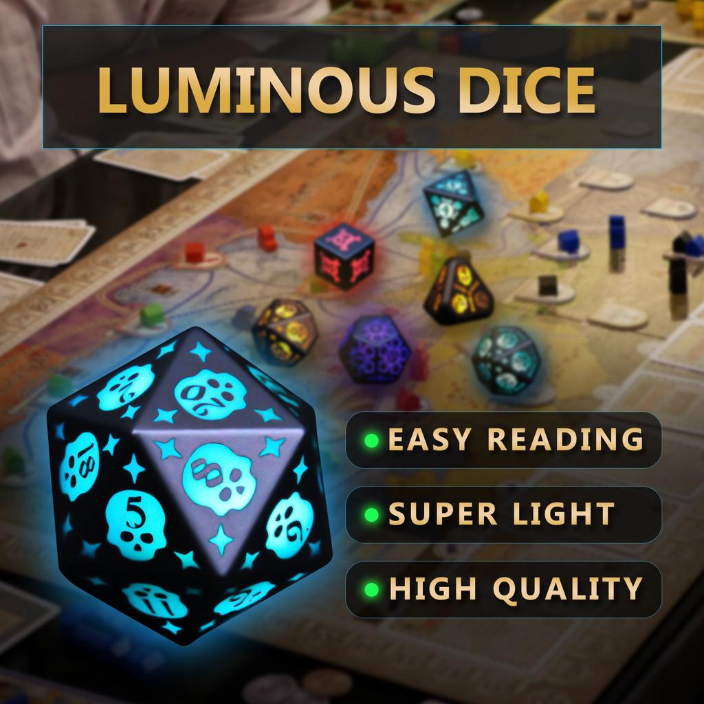 Светятся в темноте! Эти беспроводные зарядные кубики! Гальванизированные цифры для элегантного вида, перезаряжаемые для игры. Подсвети свои Роллс!