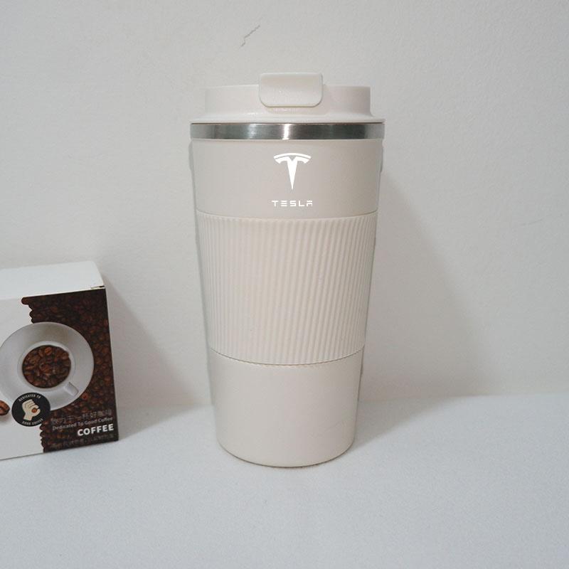 ALQ1 510ml Stainless Steel Coffee Tumbler Thermos Cup Travel Thermal Mug For Tesla Model 3 Model S Model X Y Roadster Car Sticker