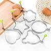 5Pcs Egg Mold Ring Easy To Clean Creative Round Heart Shapes Stainless Steel Frying Egg Mold for Home Kitchen