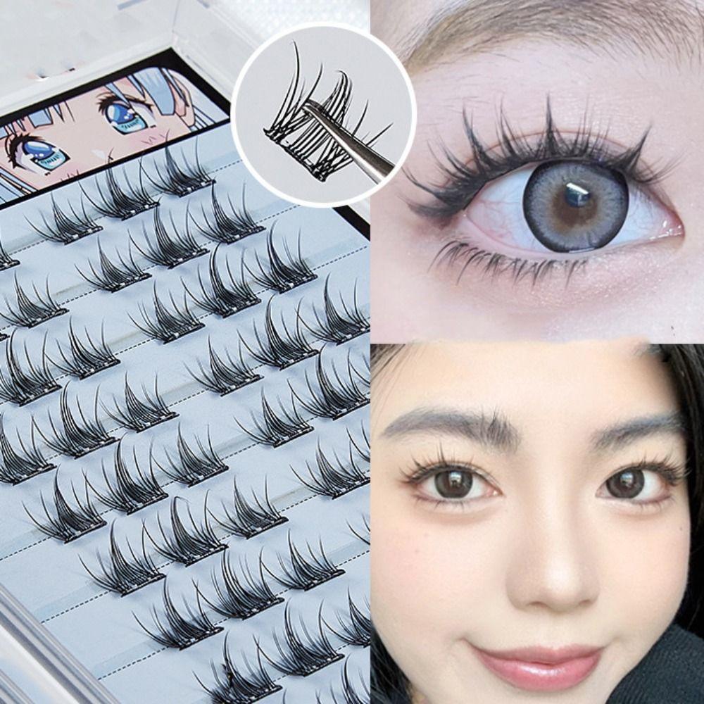 Накладные ресницы для наращивания ресниц, пушистые клеевые накладные ресницы, инструмент для макияжа