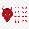 Devil Horns Transparent Devil Sign Of The Horns Iron On Heat Transfer Printing Vinyl Patches Sticker for Clothes DIY Appliques Washable Patches